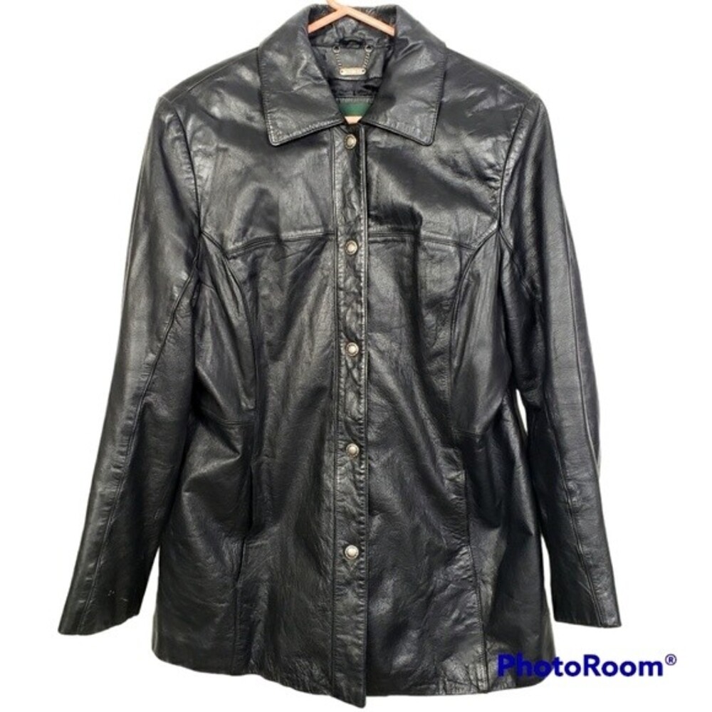 Danier Canada Vintage Womens Full Button Leather Jacket Large